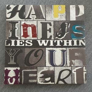 12x12 Canvas “Happiness Lies Within Your Heart.”